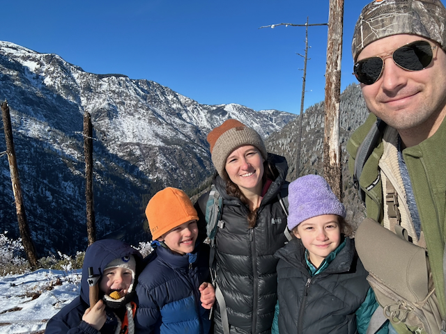 Family mountain hike